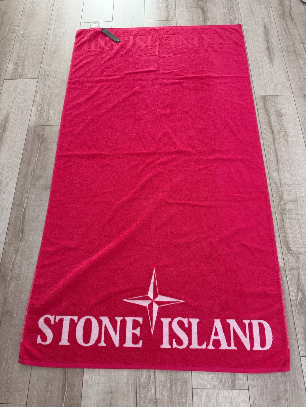Stone Island Hot Pink Logo oversized Beach Towel new